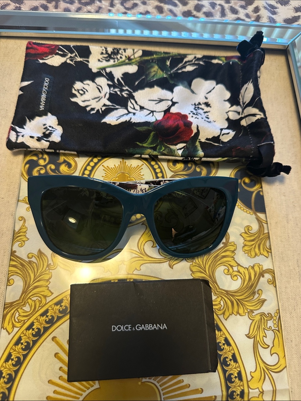 Turquoise Roses Dolce & Gabbana sunglasses